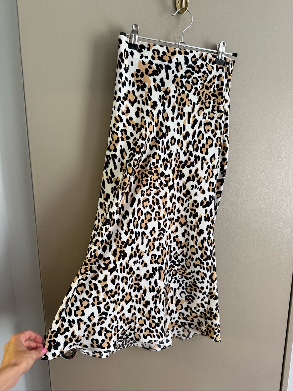 Babaton Leopard-Print Maxi Skirt in White, Tan & Black